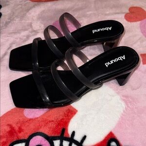 Abound Black Heeled Sandals with Clear Straps